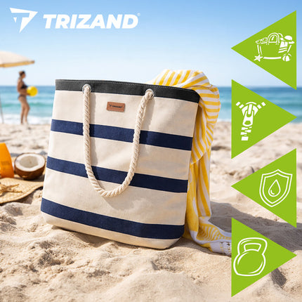 Trizand Strandtas - 18L - Waterafstotende Shopper - 40 x 37 x 12 cm