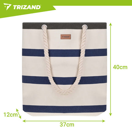 Trizand Strandtas - 18L - Waterafstotende Shopper - 40 x 37 x 12 cm