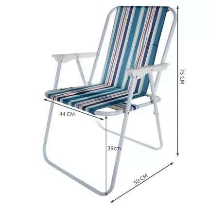 Trizand Bergamo Tuinstoel - Opvouwbaar - Verstevigde Zitting - Blauw