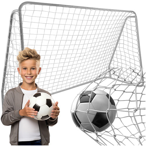 Trizand Voetbalnet - 213 x 150 x 90 cm - Versterkt HDPE - Wit