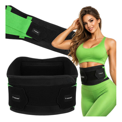 Trizand Neopreen Afslankband - 120 cm - Verstelbaar - Zwart/Groen
