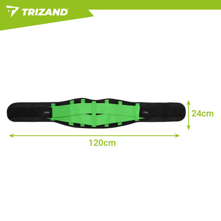 Trizand Neopreen Afslankband - 120 cm - Verstelbaar - Zwart/Groen