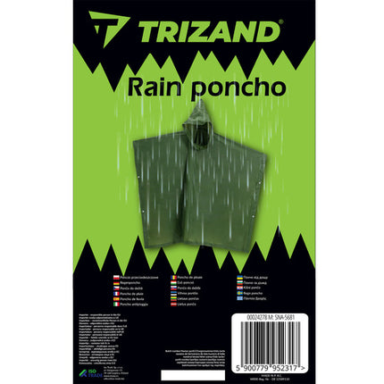 Trizand Regenponcho - Universele Maat - Groen - PVC