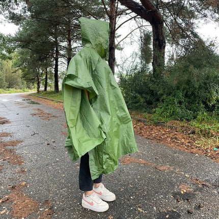 Trizand Regenponcho - Universele Maat - Groen - PVC
