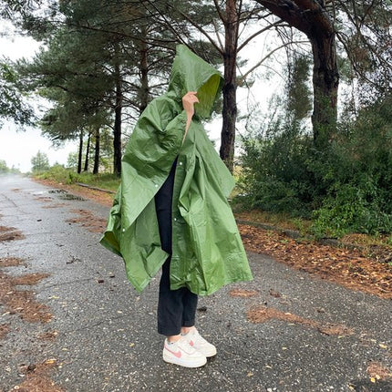 Trizand Regenponcho - Universele Maat - Groen - PVC