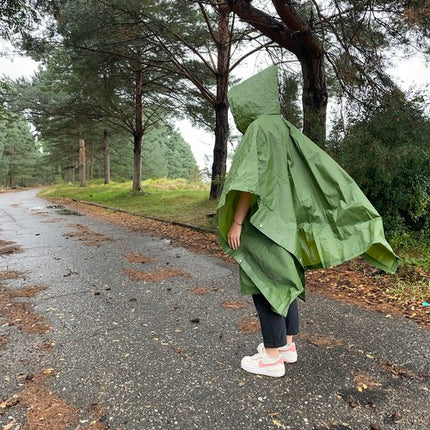 Trizand Regenponcho - Universele Maat - Groen - PVC