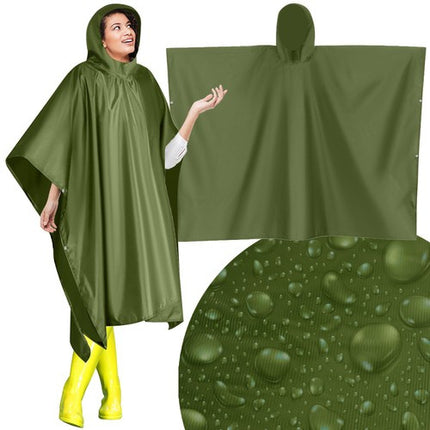 Trizand Regenponcho - Universele Maat - Groen - PVC