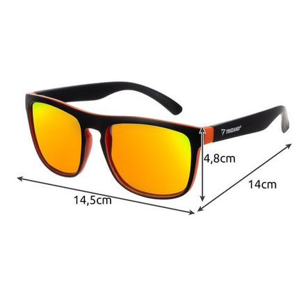 Trizand Gepolariseerde Zonnebril - UV400 - Spiegelglazen - Zwart/Oranje