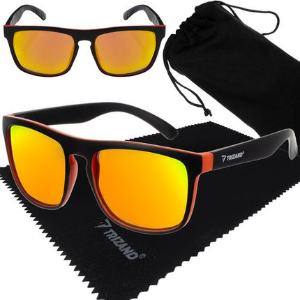 Trizand Gepolariseerde Zonnebril - UV400 - Spiegelglazen - Zwart/Oranje