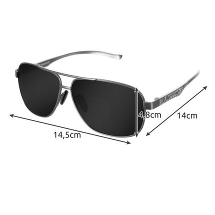 Trizand Gepolariseerde Zonnebril - UV400 - Aluminium Frame - Zwart/Zilver