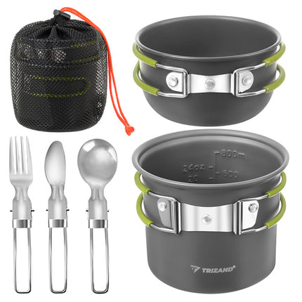 Trizand Camping Kookset - 1,2L - Inclusief Bestek - Aluminium - Compact