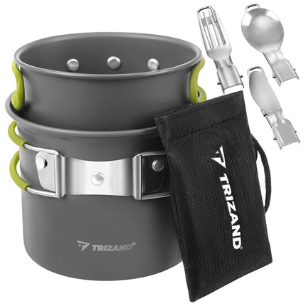 Trizand Camping Kookset - 1,2L - Inclusief Bestek - Aluminium - Compact