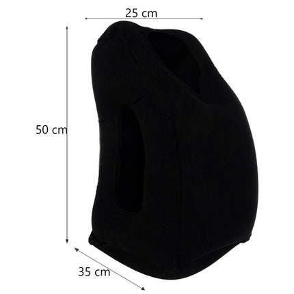 Trizand Opblaasbaar Reiskussen - Ergonomisch - 50 x 35 x 25 cm - Zwart