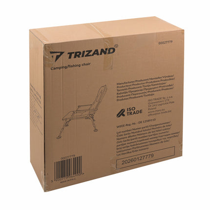 Trizand Verstelbare Visstoel - Met Armleuningen & Rugleuning - Zwart