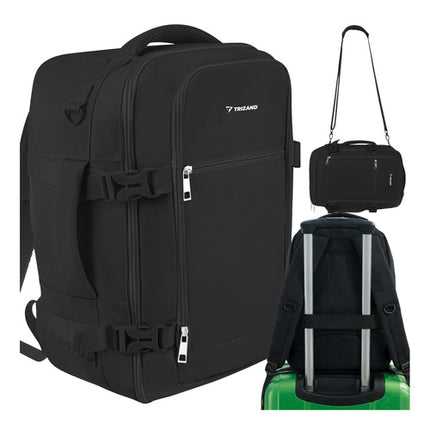 Trizand Reisrugzak 2-in-1 - 20L - Handbagage - 40 x 25 x 20 cm - Zwart