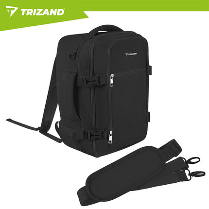 Trizand Reisrugzak 2-in-1 - 20L - Handbagage - 40 x 25 x 20 cm - Zwart