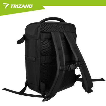 Trizand Reisrugzak - Zwart - 40 x 20 x 25 cm - USB-poort - Handbagage