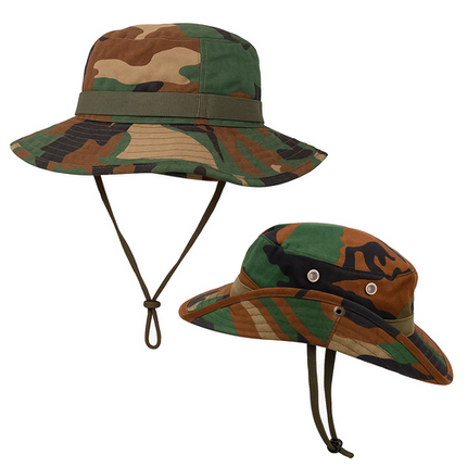 Trizand 23833 Camouflage Hoed - Vissershoed - Verstelbaar - Camo