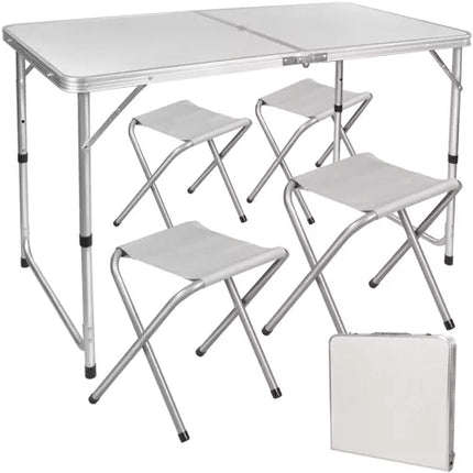 Trizand Camping Set - Inklapbare Tafel en 4 Stoelen - Hoogte Verstelbaar