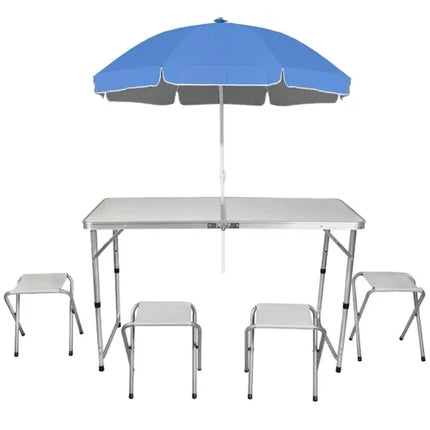 Trizand Camping Set - Inklapbare Tafel en 4 Stoelen - Hoogte Verstelbaar