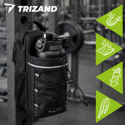 Trizand Magnetische Sporttas - 4,5L - Met Fleshouder - Zwart