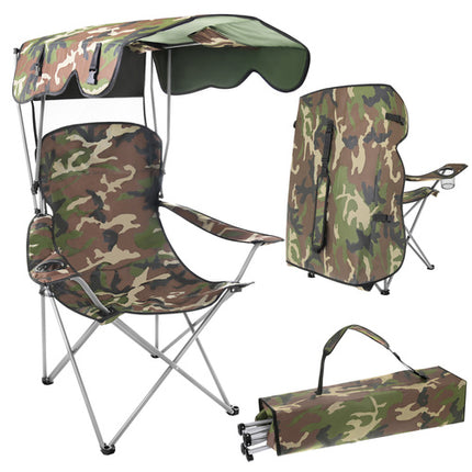 Trizand Panama Visstoel met Dak en Klamboe - Camouflage - 100 kg