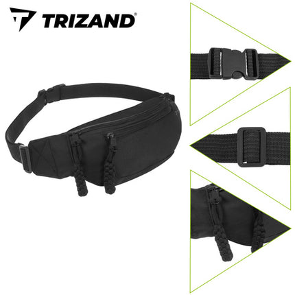 Trizand Hardloopheuptas - 2 Liter - Verstelbaar - Zwart - Sporttas