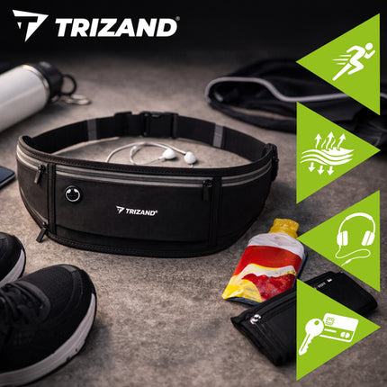 Trizand Hardloopheuptas - 51 x 21 x 11 cm - Sportgordel - Zwart