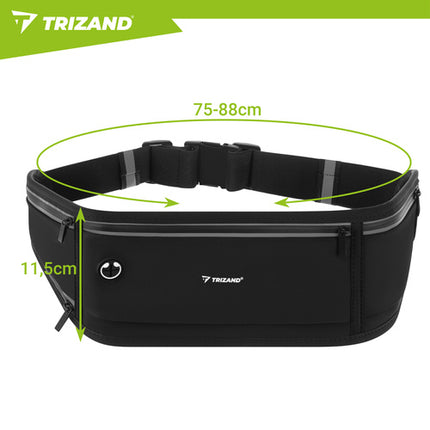 Trizand Hardloopheuptas - 51 x 21 x 11 cm - Sportgordel - Zwart