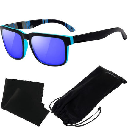Trizand Gepolariseerde Zonnebril - UV400 - Spiegelglazen - Zwart/Blauw