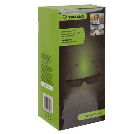 Trizand Gepolariseerde Zonnebril - UV400 - Houten Poten - Zwart