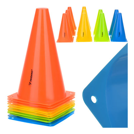 Trizand Trainingskegels - 10 Stuks - 23,5 cm - Kleurrijke Sportmarkers