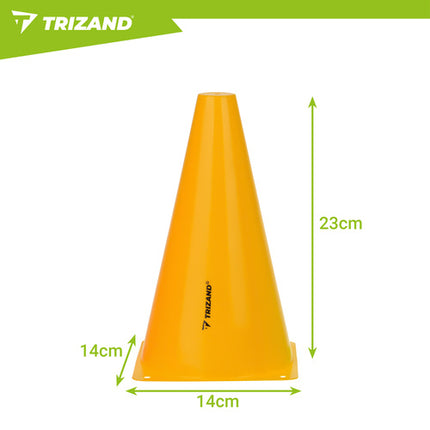 Trizand Trainingskegels - 10 Stuks - 23,5 cm - Kleurrijke Sportmarkers