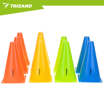 Trizand Trainingskegels - 10 Stuks - 23,5 cm - Kleurrijke Sportmarkers