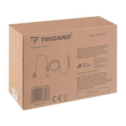 Trizand Draagbare Campingdouche met Pomp – 2200mAh – Draadloos – USB – Waterdicht