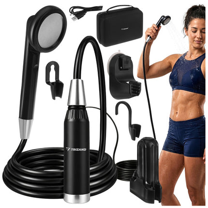 Trizand Draagbare Campingdouche met Pomp – 2200mAh – Draadloos – USB – Waterdicht