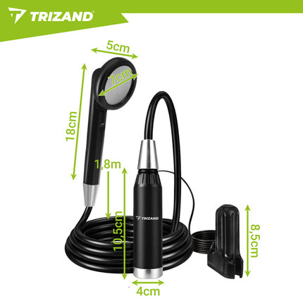 Trizand Draagbare Campingdouche met Pomp – 2200mAh – Draadloos – USB – Waterdicht