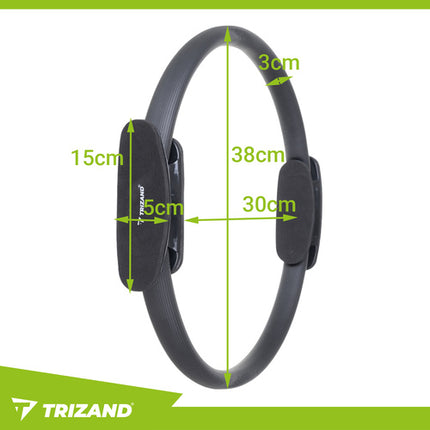 Trizand Pilates Ring - 38 cm - Fitnessring voor Yoga en Training - Zwart