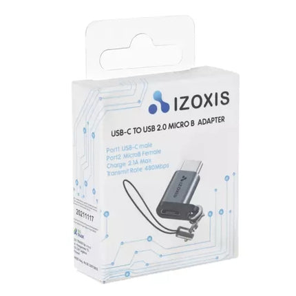 Izoxis USB-C naar Micro USB 2.0 Adapter - OTG Converter - Met Koord