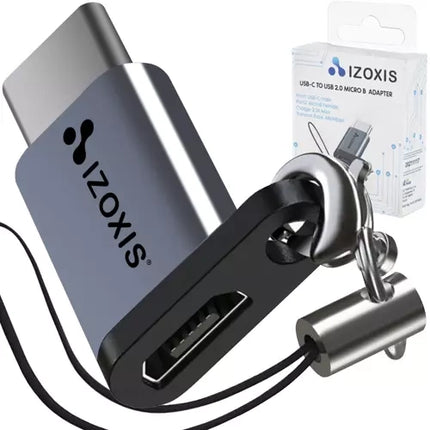 Izoxis USB-C naar Micro USB 2.0 Adapter - OTG Converter - Met Koord