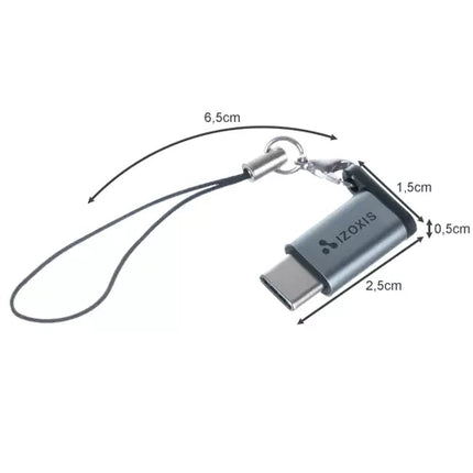 Izoxis USB-C naar Micro USB 2.0 Adapter - OTG Converter - Met Koord