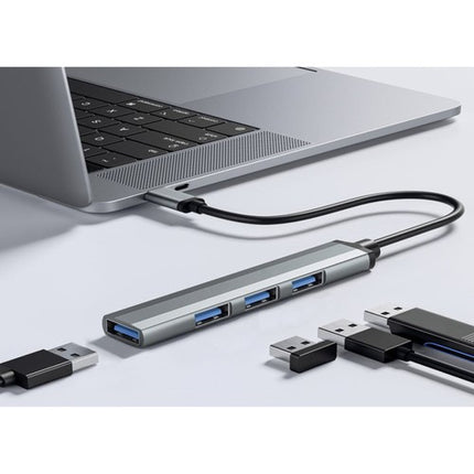 Izoxis USB Hub - 4 Poorts - Aluminium - Voor PC en Laptop