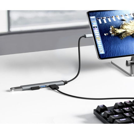Izoxis USB Hub - 4 Poorts - Aluminium - Voor PC en Laptop