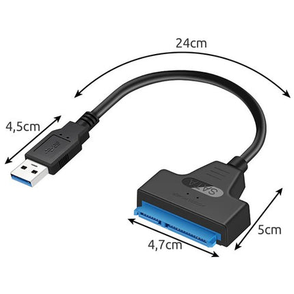 Izoxis USB naar SATA 3.0 Adapter - Voor 2.5" HDD/SSD - Snelheid tot 6 Gb/s