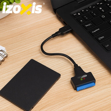 Izoxis USB naar SATA 3.0 Adapter - Voor 2.5" HDD en SSD - Snelheid tot 6 Gb/s