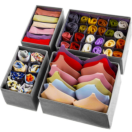 Ruhhy Ondergoed Organizer Set - 4 Delig - Ladeverdelers - Grijs