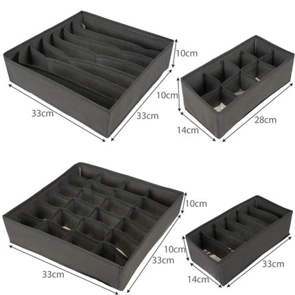 Ruhhy Ondergoed Organizer Set - 4 Delig - Ladeverdelers - Grijs