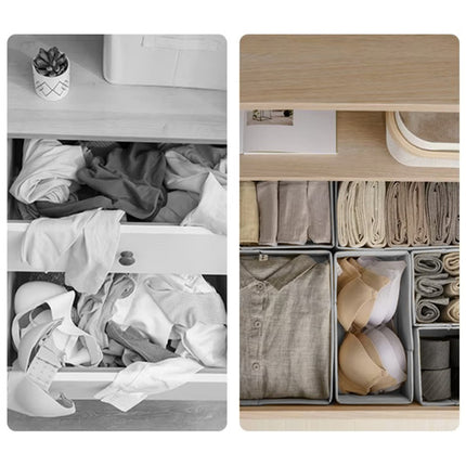 Ruhhy Ondergoed Organizer Set - 6 Delig - Ladeverdeling - Grijs