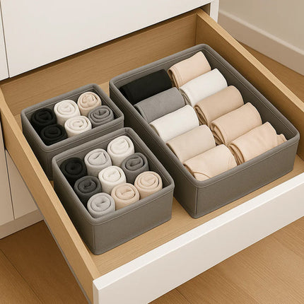 Ruhhy Ondergoed Organizer Set - 6 Delig - Ladeverdeling - Grijs
