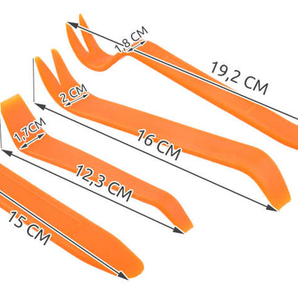 Xtrobb Bekleding Verwijderaar Set - 4-Delig - Voor Interieur & Dashboard